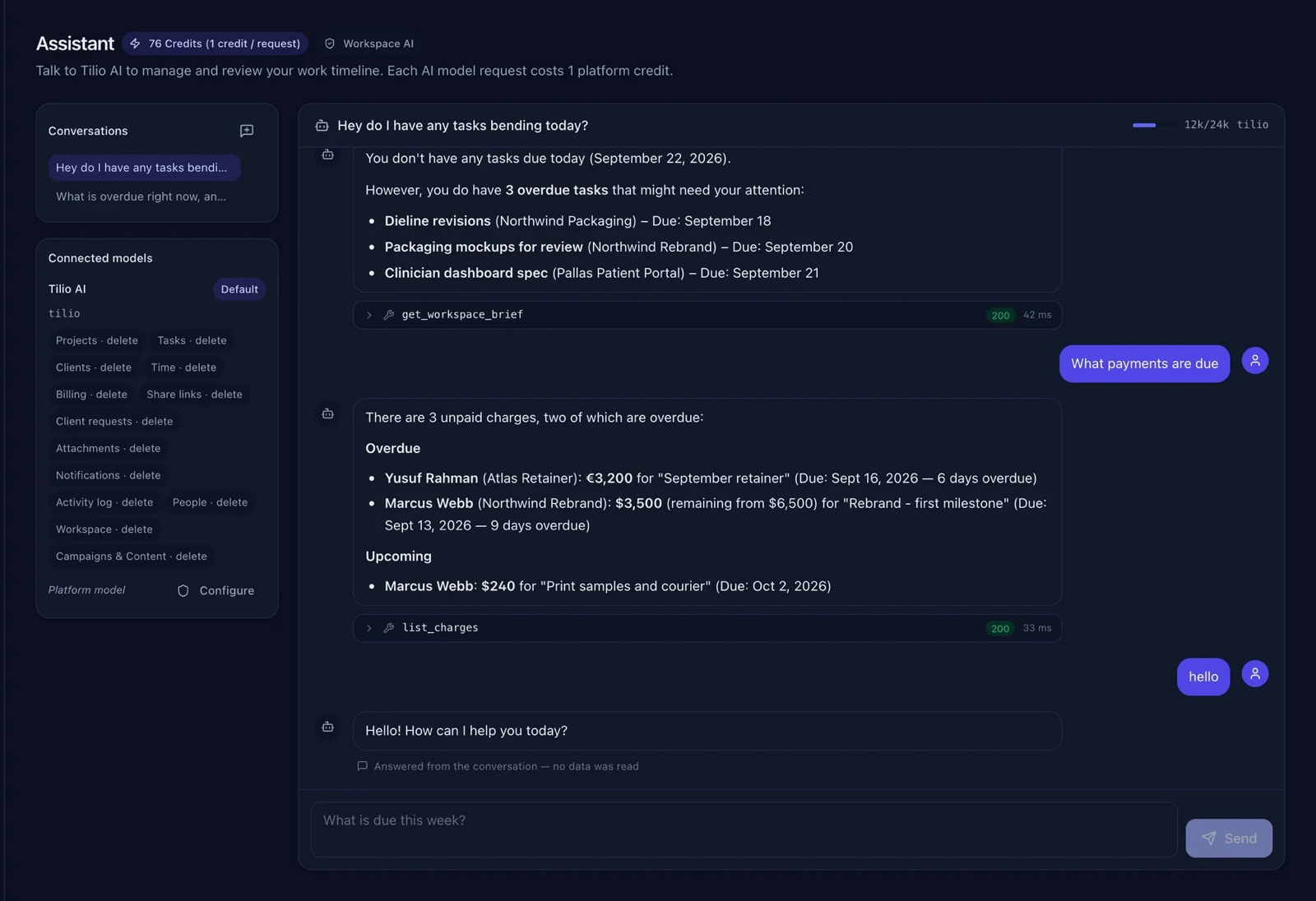 The AI assistant at work